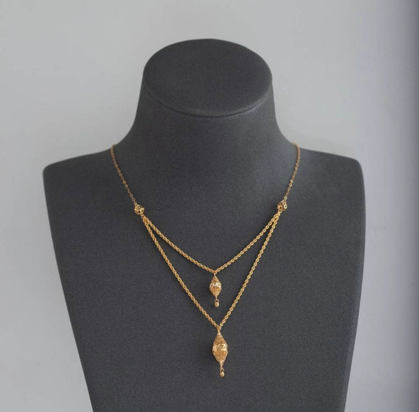 2 line Alhail Lariate Necklace 21K Gold
