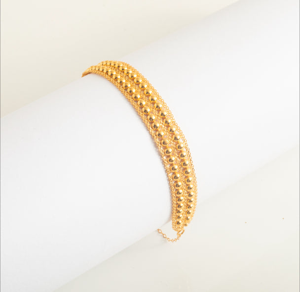 Bubbles Double Layer Bracelet 21K Gold