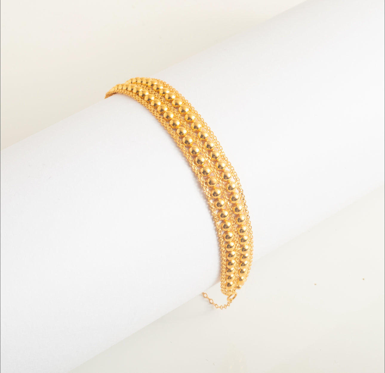 Bubbles Double Layer Bracelet 21K Gold
