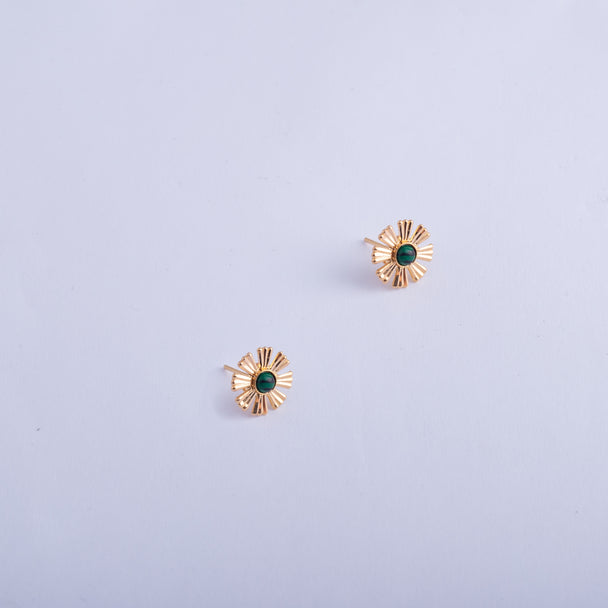 Chamois Malachite Earring 21K Gold