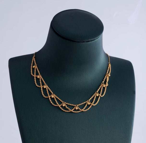 Choker with Chain 21K gold