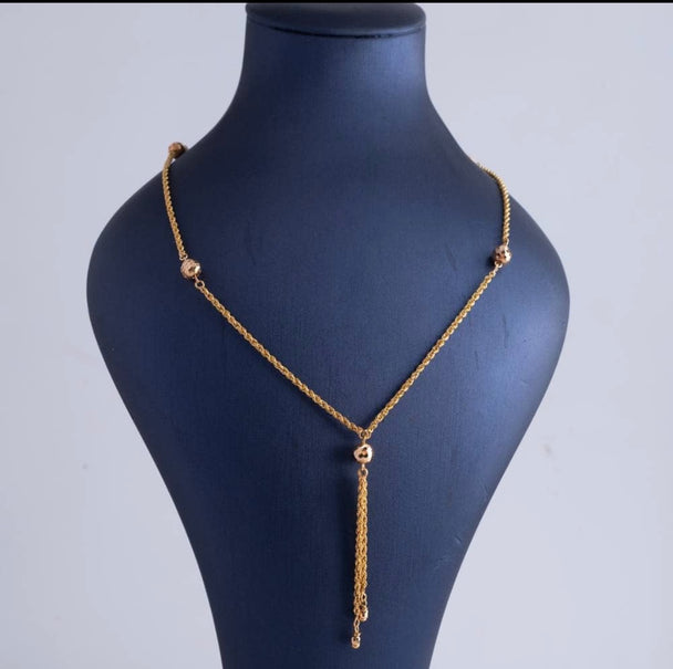 Dorica Long Necklace 21K Gold
