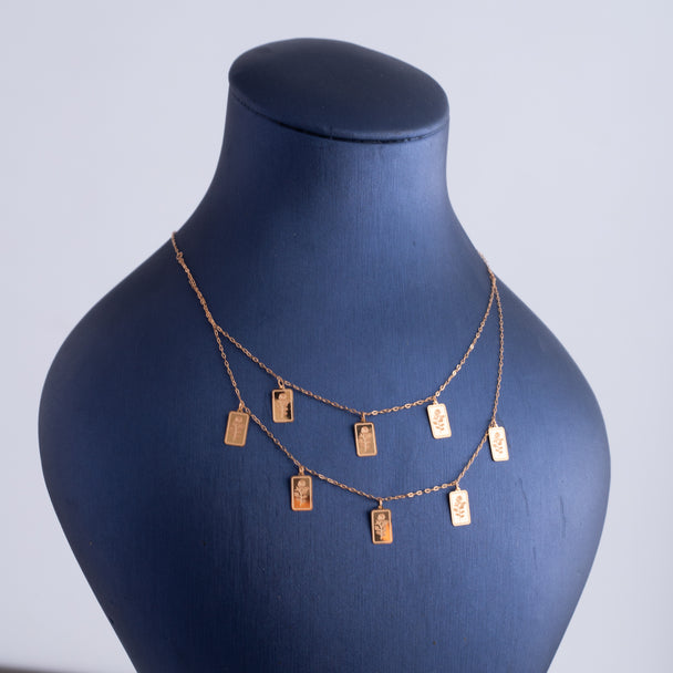 Double Spika Necklace 21K Gold