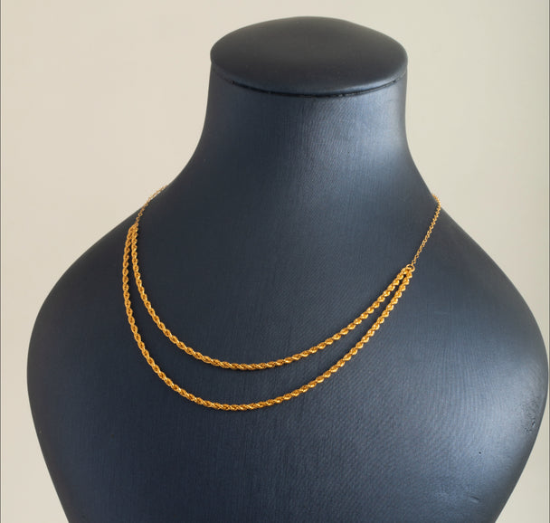 Double Twisted Chain 21K Gold