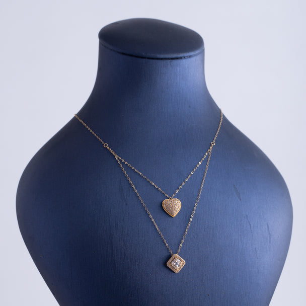 Edouble Layer Necklace 18K Gold