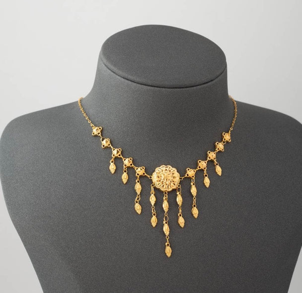 Gold Choker Necklaces Jabers 21K