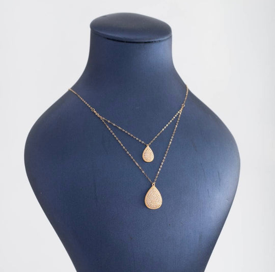 Gold Rose Necklace 21K 2 Line