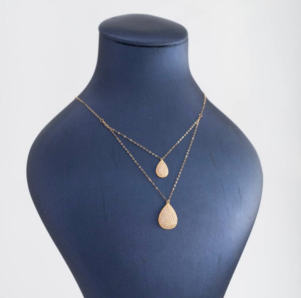 Gold Rose Necklace 21K 2 Line