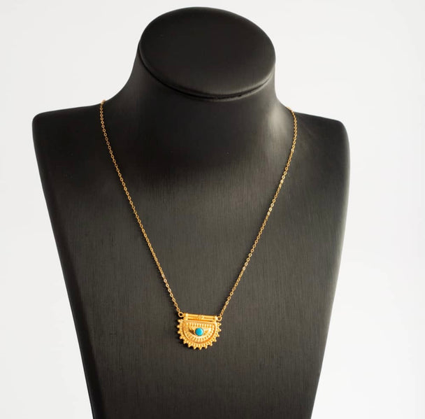 Green Turquoise 21K Brashi Necklace