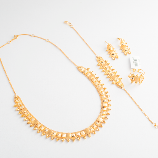 Jasmine Shiny and Matte Set 21K Gold