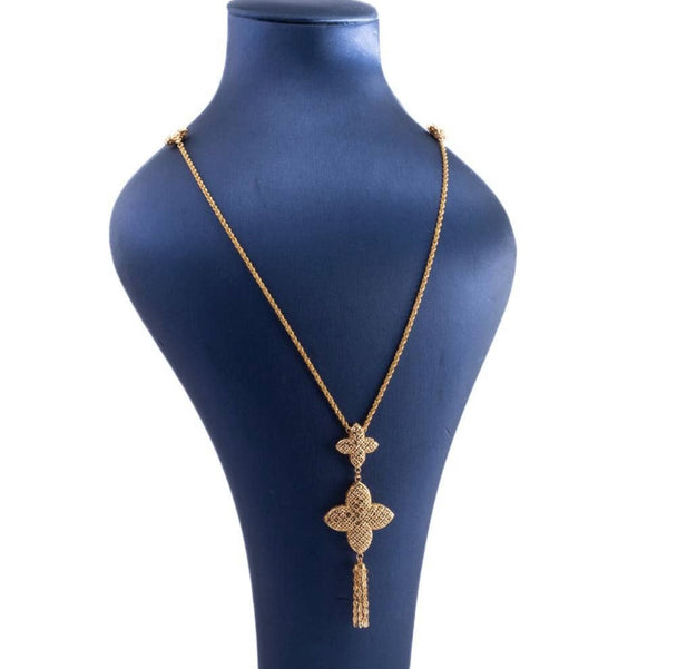 Lariat Name Necklace 21K Flowers