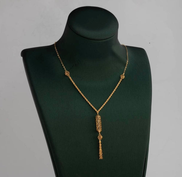 Lariat Necklace Gold 21K