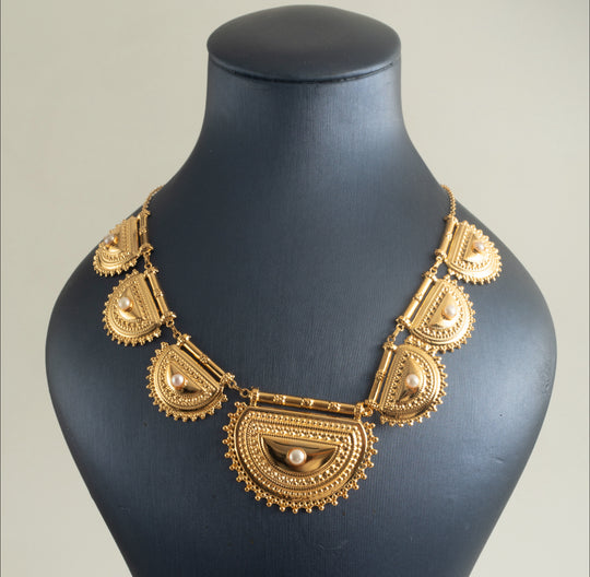 Pearl Burqa Necklace 21K Gold