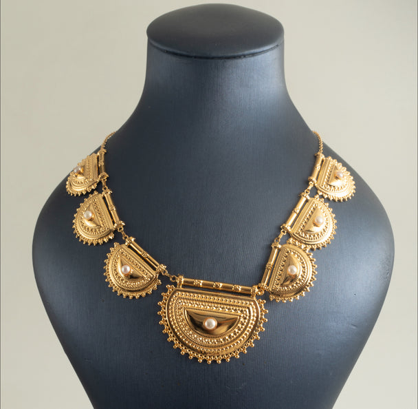Pearl Burqa Necklace 21K Gold