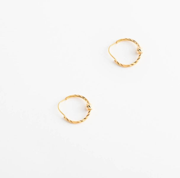 Rose Gold Hoop Earrings 21K