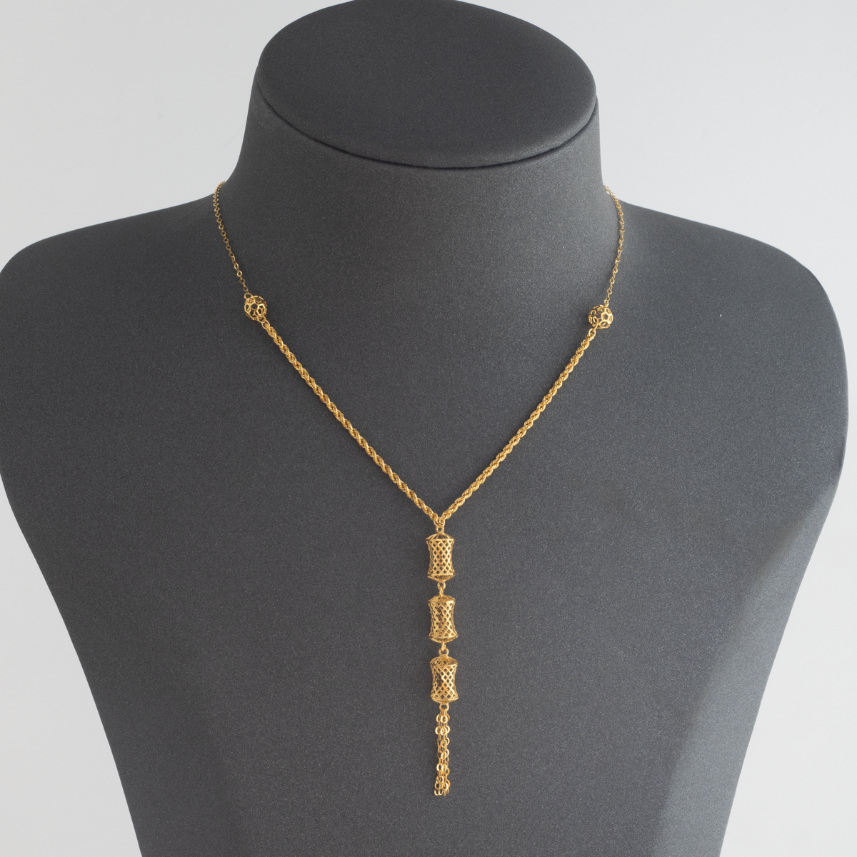 Trendy 3 Line Longchain 21K Gold
