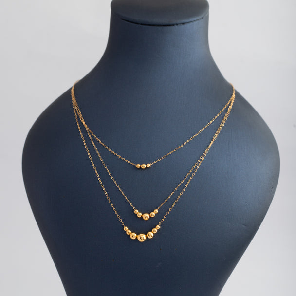 Trendy Nanolight 3 Layer Necklace 21K Gold