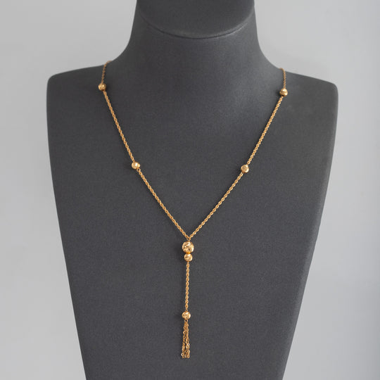Twisted Beads Necklace 21K Gold