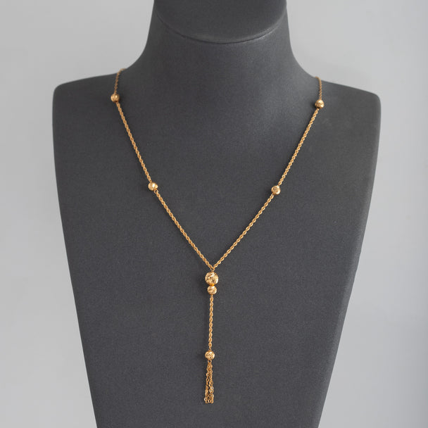 Twisted Beads Necklace 21K Gold