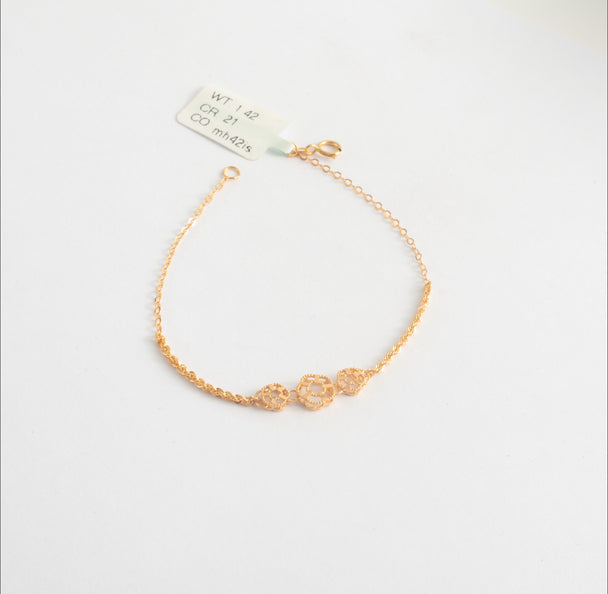 Twisted Delicate Bracelet 21K Gold