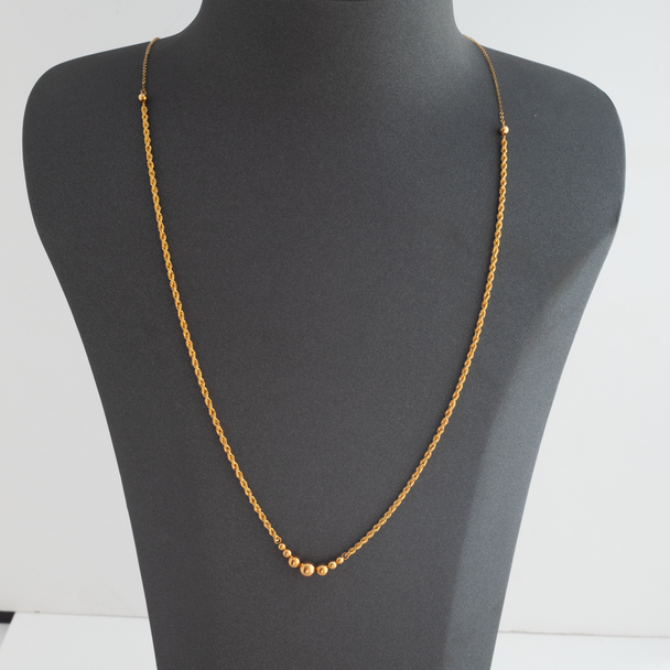 Twisted Long chain 21K Gold