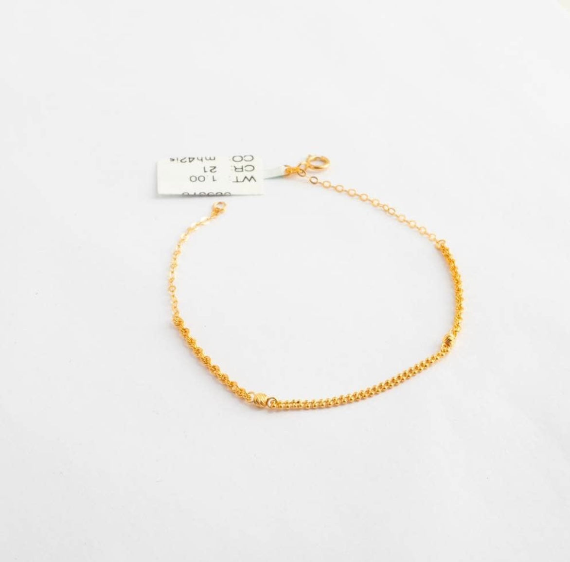 gold rope bracelet 21k